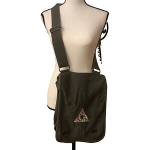 Y2K Authentic Pigment Celtic Irish Knot Green Cotton Crossbody Bag